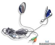 Zvětšit fotografii - MANHATTAN Stereo sluchátka s mikrofonem za ucho