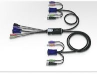 Zvětšit fotografii - ATEN 2-port KVM Hybrid PS/2 + USB mini, audio, 1.2m kabely