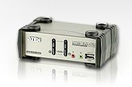 Zvětšit fotografii - ATEN 2-port KVMP USB+PS/2, usb hub, audio, OSD, 1.2m kabely