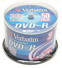 VERBATIM DVD-R 16x Verbatim 4.7GB PRINT. spindl 50pc