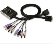 Zvětšit fotografii - ATEN 2-port DVI KVMP USB2.0,  mini, audio, 1.2m kabely