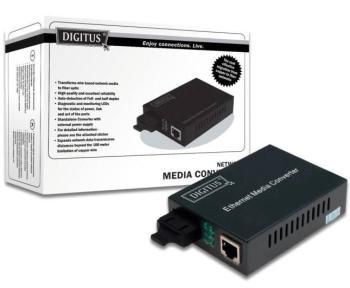 DIGITUS 10/100Base-TX to 100Base-FX Singlemode Dual Fiber ST connector 20km