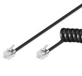 PremiumCord Kabel telefonní sluchátkový kroucený 4 žíly 7m - černý