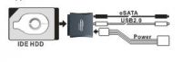 PremiumCord USB 2.0 + eSATA na IDE adaptér s kabelem, napájecí adaptér