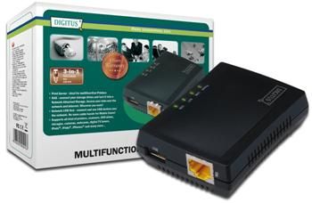 DIGITUS 1-Port USB 2.0 multifunkční síťový server/NAS