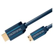 Zvětšit fotografii - ClickTronic HQ OFC HDMI <> micro HDMI, zlacené, HDMI HighSpeed with Ethernet 2m