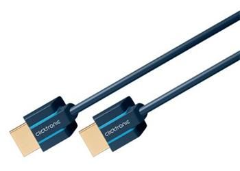 ClickTronic HQ OFC kabel HDMI High Speed s Ethernetem, zlacené, tenký kabel 3D, 0.5m