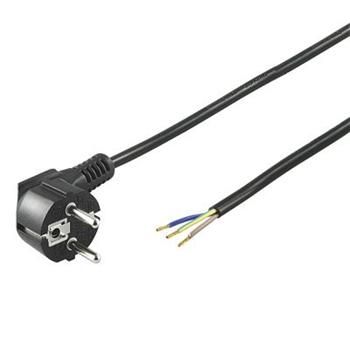 PremiumCord Flexo kabel síťový třížilový 230V s úhlovou vidlicí 2m černá