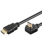 Zvětšit fotografii - PremiumCord HDMI High Speed+Ethernet kabel, zlacený zahnutý konektor 90° 5m