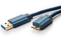 Zvětšit fotografii - ClickTronic HQ OFC USB3.0 kabel, A-B micro, zlacené konektory, 3m