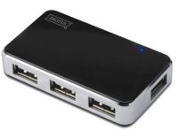 Zvětšit fotografii - DIGITUS USB 2.0 4-Port Hub s napájecím adaptérem 5V/2A černý