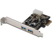 DIGITUS USB 3.0, 2-Port, PCI Express Add-On card, 2 Ports A/F; 1x LP bracket, NEC UPD720202 chipset