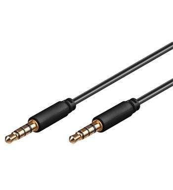 PremiumCord Kabel Jack 3.5mm 4 pinový M/M 2 m pro Apple iPhone, iPad, iPod