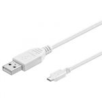 PremiumCord Kabel micro USB 2.0, A-B  0,5m, bílá