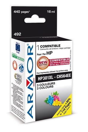 ARMOR ink-jet pro HP, 3 barvy HC, 16ml, No. 301XL, CH564EE