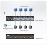 Zvětšit fotografii - ATEN 4x4 port matrix video switch, 4xPC - 4x monitor (4 vstupy-4 výstupy)