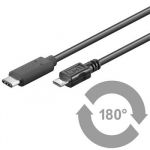 Zvětšit fotografii - PremiumCord Kabel USB konektor C/male - USB 2.0 Micro-B/male, černý, 1m
