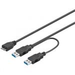 Zvětšit fotografii - PremiumCord USB 3.0 napájecí Y kabel A/Male + A/Male -- Micro B/Mmale