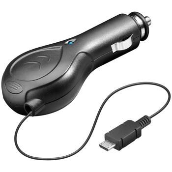 goobay Nabíjecí zdroj s navíjecím kabelem a micro USB pro mobilní telefony do automobilu 0,8A