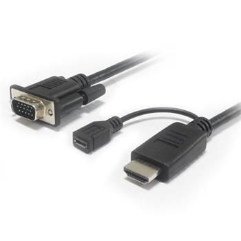 Kabelový převodník HDMI na VGA s napájecím micro USB konektorem 2m PremiumCord