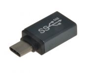 PremiumCord Adaptér USB-C/male - USB3.0  A/female, kovově šedý, OTG