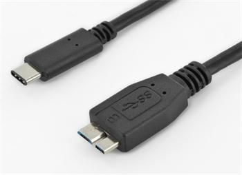 PremiumCord Kabel USB 3.2 konektor C/male - USB 3.0 konektor Micro-B/male, 1m