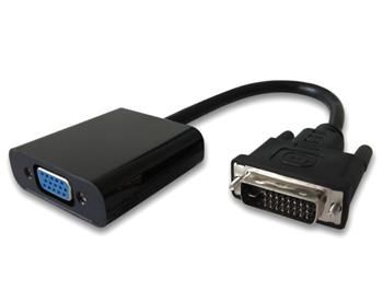 PremiumCord Převodník DVI na VGA s krátkým kabelem - černý