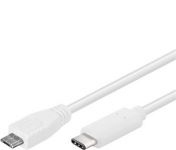 Zvětšit fotografii - PremiumCord Kabel USB konektor C/male - USB 2.0 Micro-B/male, bílý, 0,6m