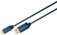 ClickTronic HQ OFC Kabel USB-C/male - USB 3.0 A/male, modrý, 2m