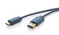 ClickTronic HQ OFC Kabel USB-C/male - USB 3.0  A/male, modrý, 1m
