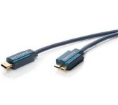 ClickTronic HQ OFC Kabel USB-C/male - USB 3.0  Micro-B/male, modrý, 1m