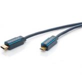 ClickTronic HQ OFC Kabel USB-C/male - USB 2.0  Micro-B/male, modrý, 50cm