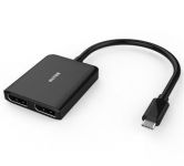 PremiumCord MST Adaptér USB-C -  2x DisplayPort, rozšíření+zrcadlení+2 obrazy, 4K*2K@30Hz