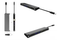 PremiumCord Převodník USB-C na 4K HDMI+1080p VGA+SD Card+2xUSB3.0 (5-in-1)