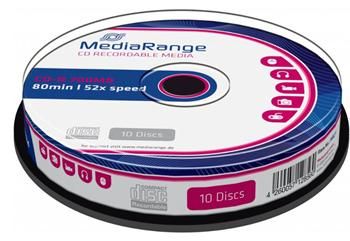 CD-R MEDIARANGE spindl 52x/700MB 10-Pack