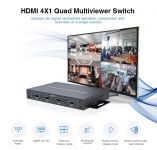 PremiumCord HDMI 4 vstupy - 1 výstup, multi zobrazovací systém