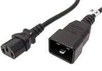 PremiumCord Kabel síťový propojovací 230V 10A 1m, konektory IEC 320 C13 - IEC 320 C20