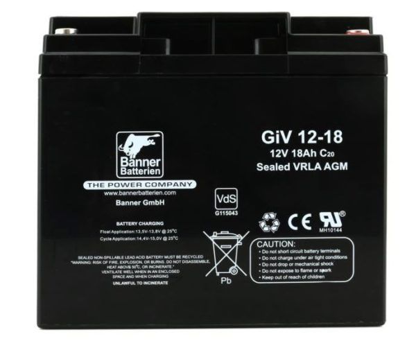 Banner GiV 12-18 olověná baterie, 12V, 18Ah pro UPS, požární hlásiče, záložní světla