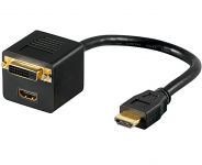Zvětšit fotografii - PremiumCord Adapter HDMI male => DVI(24+1) female + HDMI female