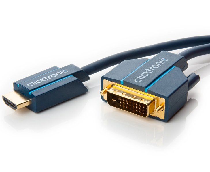 ClickTronic HQ OFC kabel HDMI male <> DVI-D male (24+1), zlacené, 1m