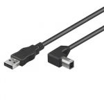 Zvětšit fotografii - PremiumCord Kabel USB 2.0, A-B, 2m se zahnutým USB-B konektorem 90°