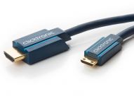 Zvětšit fotografii - ClickTronic HQ OFC HDMI <> mini HDMI, zlacené, HDMI HighSpeed with Ethernet 3m