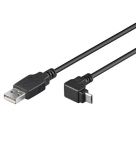 Zvětšit fotografii - PremiumCord Kabel micro USB 2.0, A-B, konektor do úhlu 90°, 1,8m