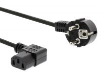 PremiumCord Kabel síťový 230V k počítači 3m, IEC konektor do úhlu 90°