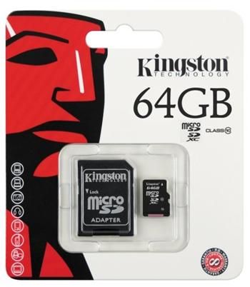 Kingston Canvas Select Plus microSDXC 64GB U1/V10/A1, čtení 100MB/s + SD adaptér