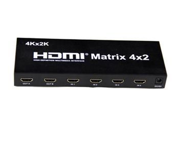 PremiumCord HDMI matrix switch 4:2,s audiem, rozlišení 4Kx2K goobay