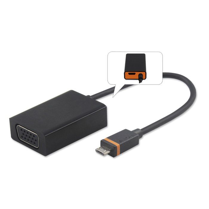 PremiumCord SlimPort/MyDP adaptér na VGA s micro USB napájením goobay