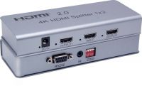 PremiumCord HDMI 2.0 splitter 1-2 porty, 4K x 2K/60Hz, FULL HD, 3D, repeater v setu