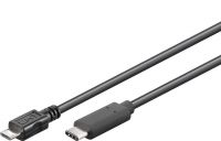 PremiumCord Kabel USB konektor C/male - USB 2.0 Micro-B/male, bílý, 1m