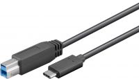 PremiumCord Kabel USB 3.2 konektor C/male - USB 3.0 konektor B/male, 1m